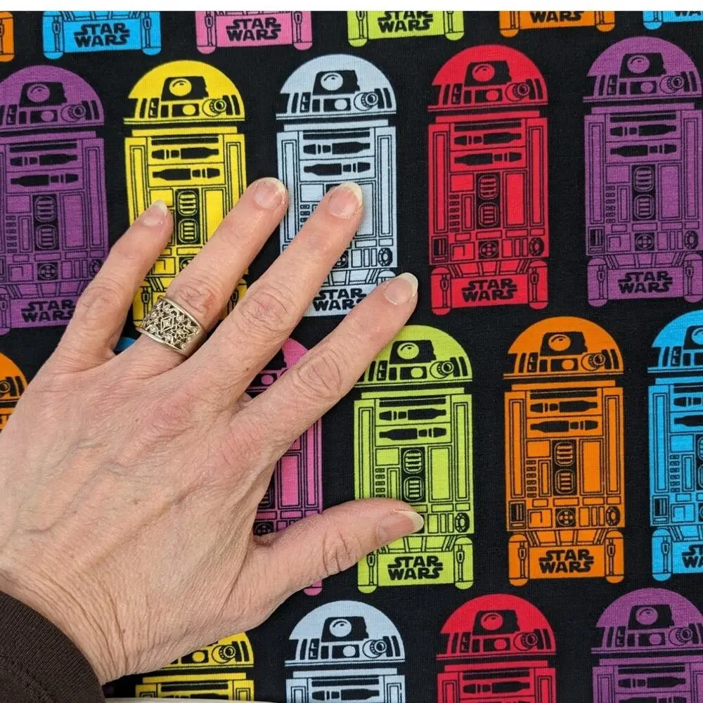 3 Yards Vintage STAR WARS R2-D2 Stretch Knit CAMELOT Fabric Colorful Cute Robots